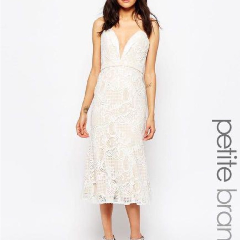 NWT White/Cream Jarlo Alicia Midi Dress